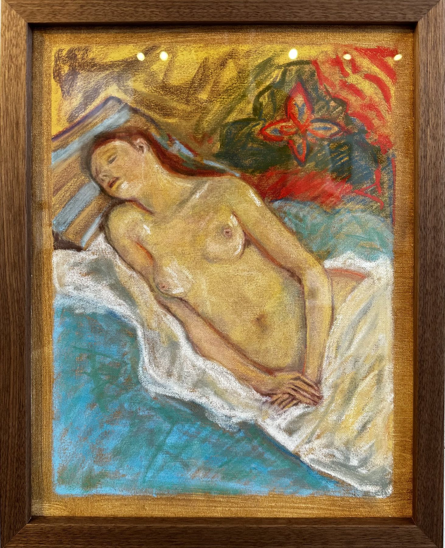 Quiet Moment, a reclining figure study in pastel
